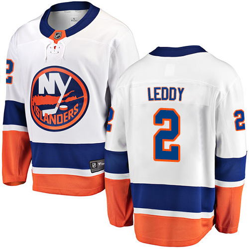 Youth New York Islanders #2 Nick Leddy Fanatics Branded White Away Breakaway NHL Jersey