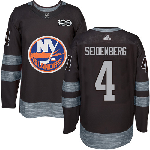 Men's Adidas New York Islanders #4 Dennis Seidenberg Premier Black 1917-2017 100th Anniversary NHL Jersey