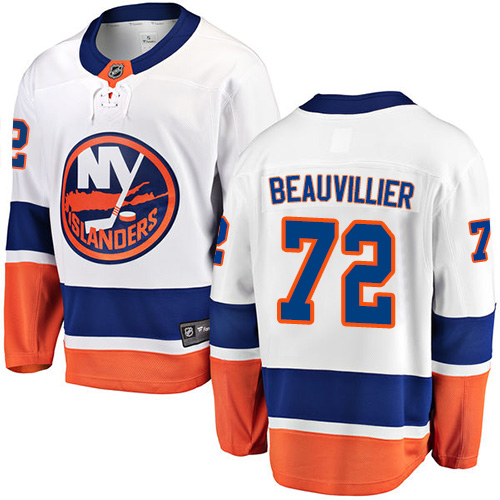 Men's New York Islanders #72 Anthony Beauvillier Fanatics Branded White Away Breakaway NHL Jersey