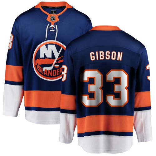 Men's New York Islanders #33 Christopher Gibson Fanatics Branded Royal Blue Home Breakaway NHL Jersey