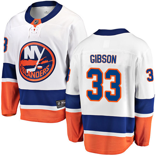 Youth New York Islanders #33 Christopher Gibson Fanatics Branded White Away Breakaway NHL Jersey