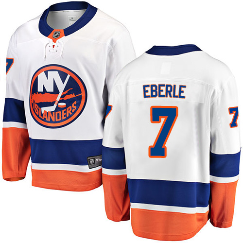 Men's New York Islanders #7 Jordan Eberle Fanatics Branded White Away Breakaway NHL Jersey
