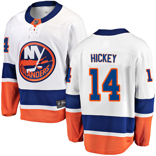 Men's New York Islanders #14 Thomas Hickey Fanatics Branded White Away Breakaway NHL Jersey
