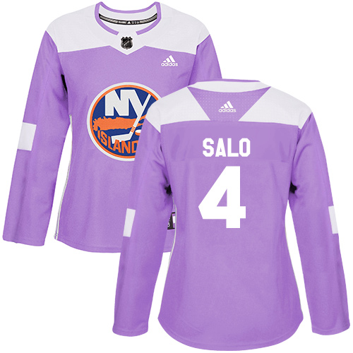 Women's Adidas New York Islanders #4 Robin Salo Authentic Purple Fights Cancer Practice NHL Jersey