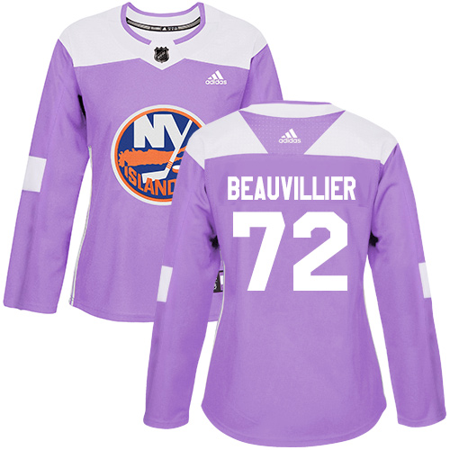 Women's Adidas New York Islanders #72 Anthony Beauvillier Authentic Purple Fights Cancer Practice NHL Jersey