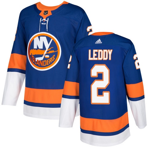 Men's Adidas New York Islanders #2 Nick Leddy Authentic Royal Blue Home NHL Jersey
