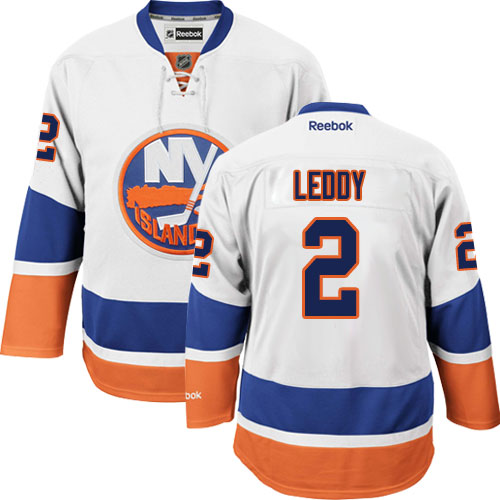 Men's Reebok New York Islanders #2 Nick Leddy Authentic White Away NHL Jersey