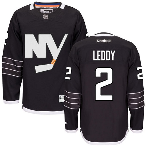 Men's Reebok New York Islanders #2 Nick Leddy Authentic Black Third NHL Jersey