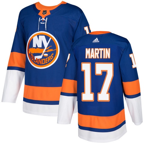 Men's Adidas New York Islanders #17 Matt Martin Authentic Royal Blue Home NHL Jersey
