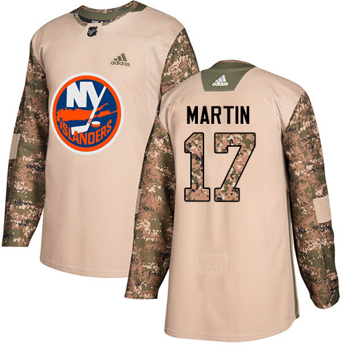 Men's Adidas New York Islanders #17 Matt Martin Authentic Camo Veterans Day Practice NHL Jersey