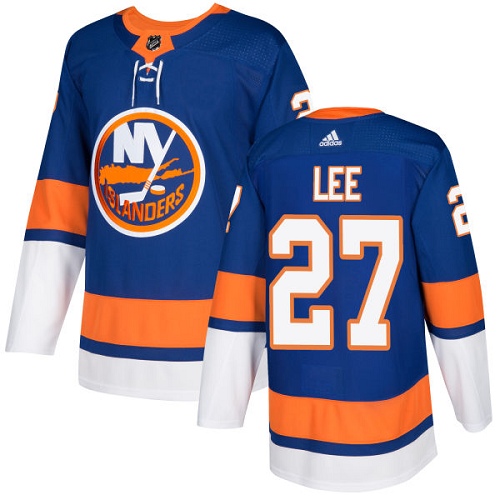 Men's Adidas New York Islanders #27 Anders Lee Authentic Royal Blue Home NHL Jersey