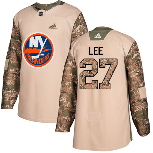 Men's Adidas New York Islanders #27 Anders Lee Authentic Camo Veterans Day Practice NHL Jersey