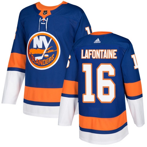 Men's Adidas New York Islanders #16 Pat LaFontaine Authentic Royal Blue Home NHL Jersey