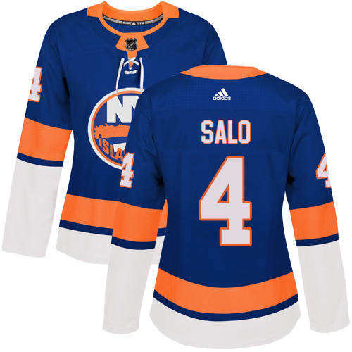 Women's Adidas New York Islanders #4 Robin Salo Authentic Royal Blue Home NHL Jersey