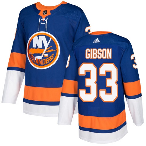 Men's Adidas New York Islanders #33 Christopher Gibson Premier Royal Blue Home NHL Jersey