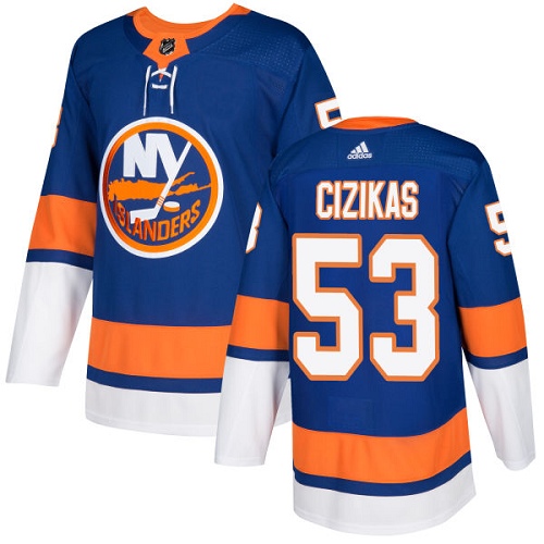 Men's Adidas New York Islanders #53 Casey Cizikas Authentic Royal Blue Home NHL Jersey