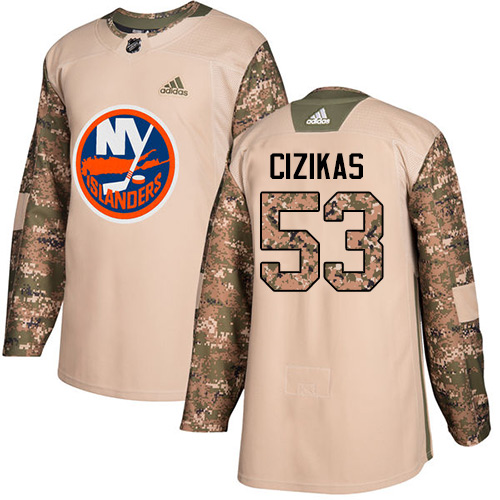 Men's Adidas New York Islanders #53 Casey Cizikas Authentic Camo Veterans Day Practice NHL Jersey