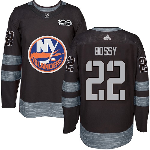 Men's Adidas New York Islanders #22 Mike Bossy Authentic Black 1917-2017 100th Anniversary NHL Jersey