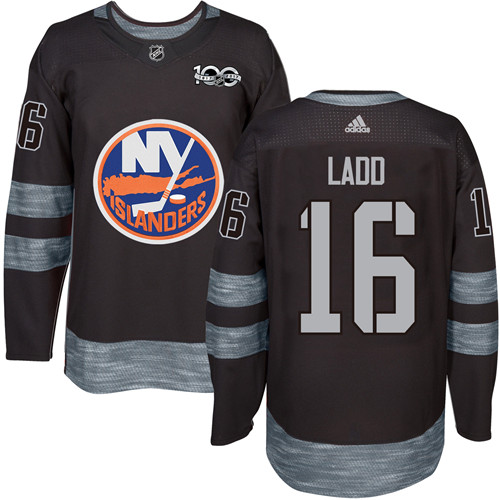 Men's Adidas New York Islanders #16 Andrew Ladd Authentic Black 1917-2017 100th Anniversary NHL Jersey