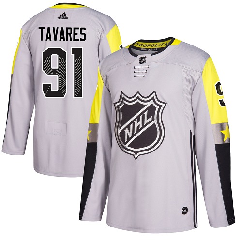 Men's Adidas New York Islanders #91 John Tavares Authentic Gray 2018 All-Star Metro Division NHL Jersey