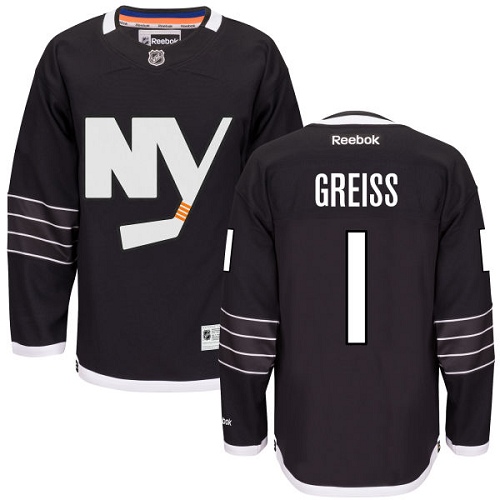 Women's Reebok New York Islanders #1 Thomas Greiss Premier Black Third NHL Jersey