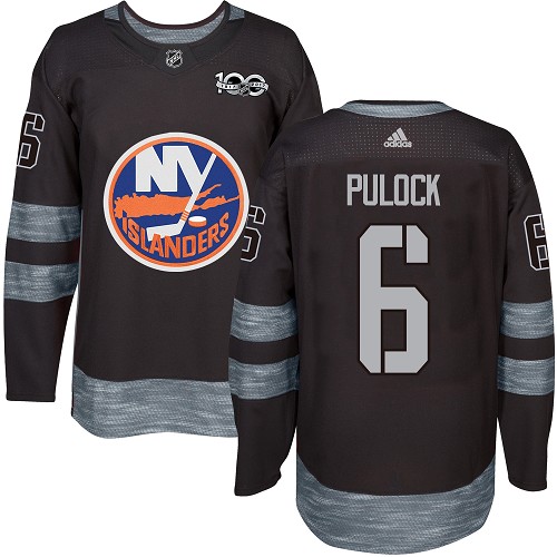 Men's Adidas New York Islanders #6 Ryan Pulock Premier Black 1917-2017 100th Anniversary NHL Jersey