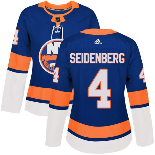 Women's Adidas New York Islanders #4 Dennis Seidenberg Premier Royal Blue Home NHL Jersey