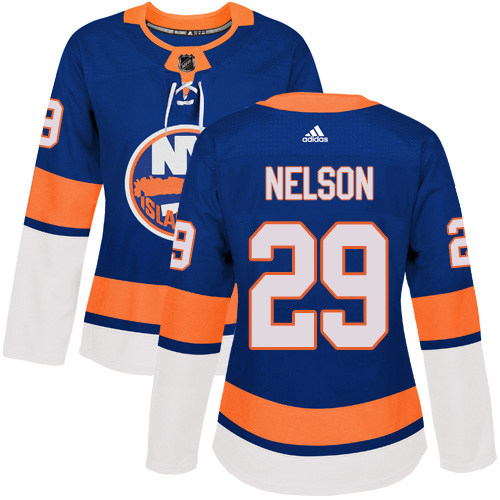 Women's Adidas New York Islanders #29 Brock Nelson Authentic Royal Blue Home NHL Jersey