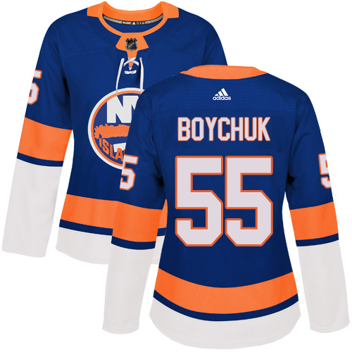 Women's Adidas New York Islanders #55 Johnny Boychuk Authentic Royal Blue Home NHL Jersey