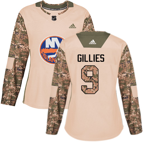 Women's Adidas New York Islanders #9 Clark Gillies Authentic Camo Veterans Day Practice NHL Jersey