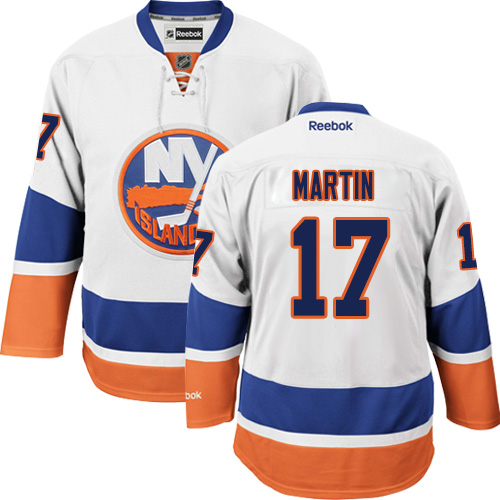 Youth Reebok New York Islanders #17 Matt Martin Authentic White Away NHL Jersey