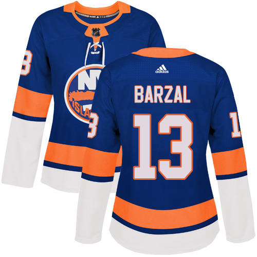 Women's Adidas New York Islanders #13 Mathew Barzal Authentic Royal Blue Home NHL Jersey