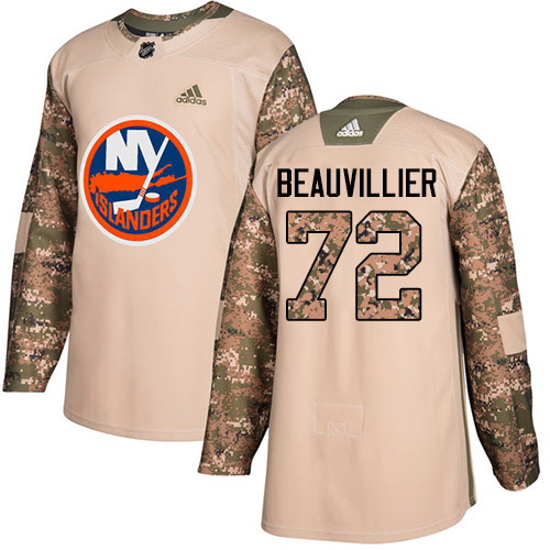 Youth Adidas New York Islanders #72 Anthony Beauvillier Authentic Camo Veterans Day Practice NHL Jersey