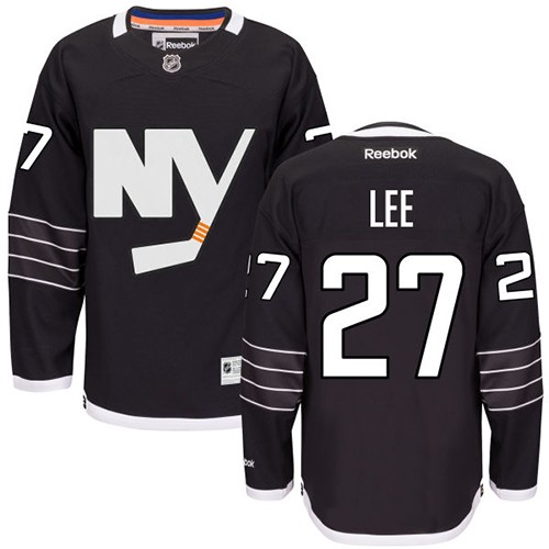 Youth Reebok New York Islanders #27 Anders Lee Premier Black Third NHL Jersey