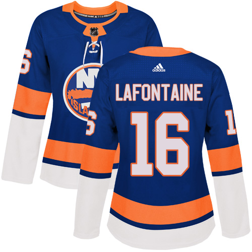 Women's Adidas New York Islanders #16 Pat LaFontaine Premier Royal Blue Home NHL Jersey