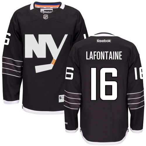 Women's Reebok New York Islanders #16 Pat LaFontaine Authentic Black Third NHL Jersey