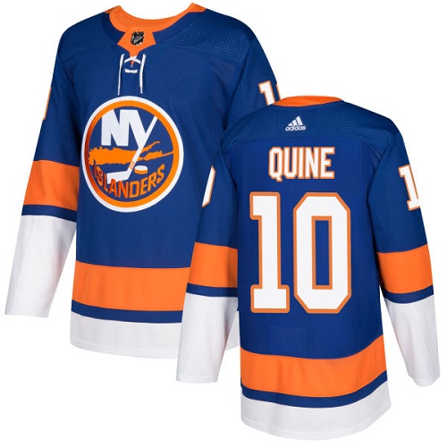 Men's Adidas New York Islanders #10 Alan Quine Authentic Royal Blue Home NHL Jersey