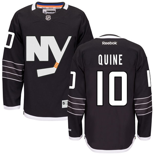 Men's Reebok New York Islanders #10 Alan Quine Authentic Black Third NHL Jersey