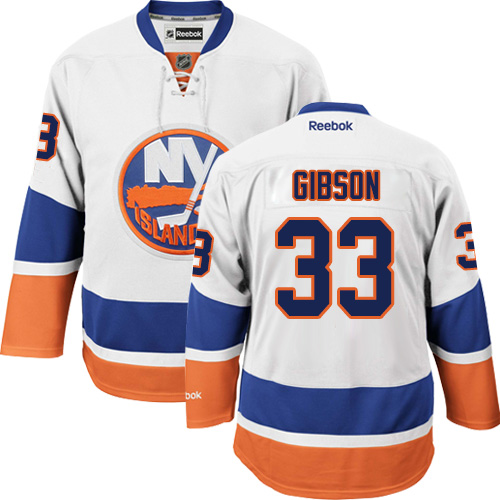 Youth Reebok New York Islanders #33 Christopher Gibson Authentic White Away NHL Jersey