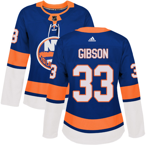 Women's Adidas New York Islanders #33 Christopher Gibson Authentic Royal Blue Home NHL Jersey