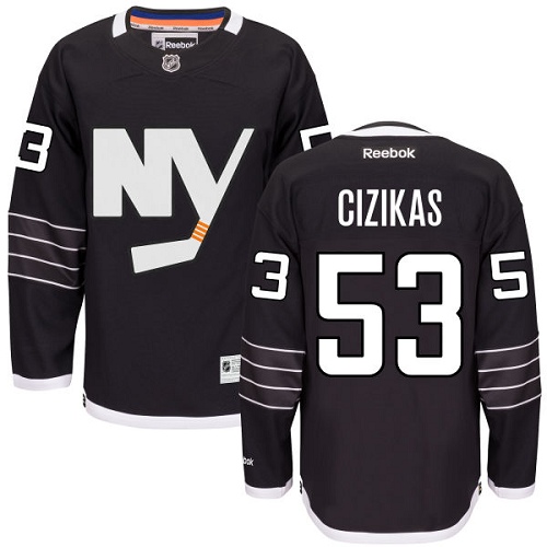 Youth Reebok New York Islanders #53 Casey Cizikas Authentic Black Third NHL Jersey