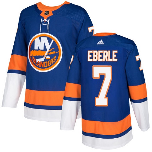 Men's Adidas New York Islanders #7 Jordan Eberle Authentic Royal Blue Home NHL Jersey