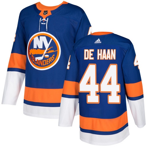 Men's Adidas New York Islanders #44 Calvin de Haan Authentic Royal Blue Home NHL Jersey