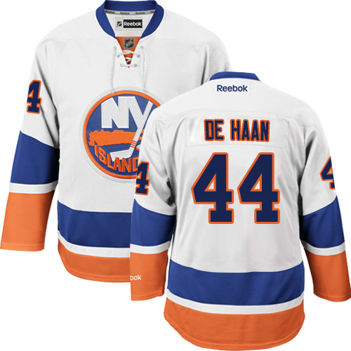 Men's Reebok New York Islanders #44 Calvin de Haan Authentic White Away NHL Jersey