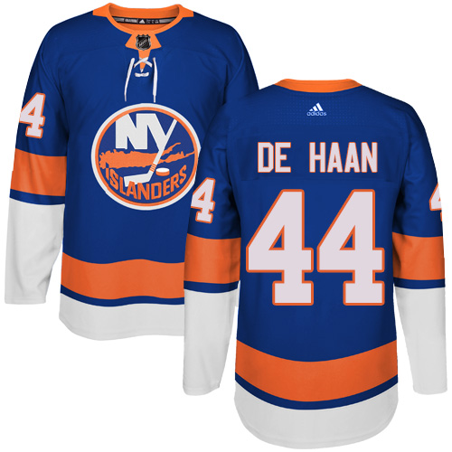 Youth Adidas New York Islanders #44 Calvin de Haan Premier Royal Blue Home NHL Jersey
