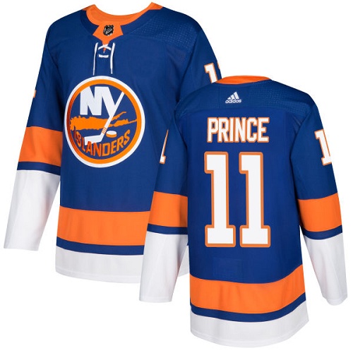 Men's Adidas New York Islanders #11 Shane Prince Premier Royal Blue Home NHL Jersey