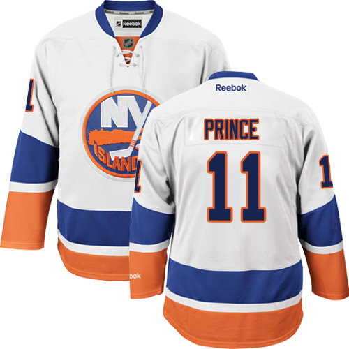 Men's Reebok New York Islanders #11 Shane Prince Authentic White Away NHL Jersey