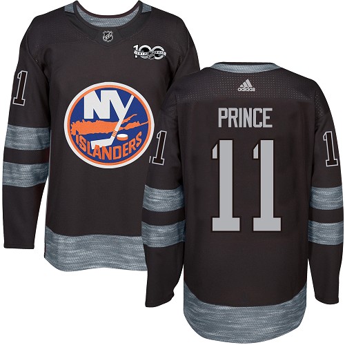 Men's Adidas New York Islanders #11 Shane Prince Premier Black 1917-2017 100th Anniversary NHL Jersey