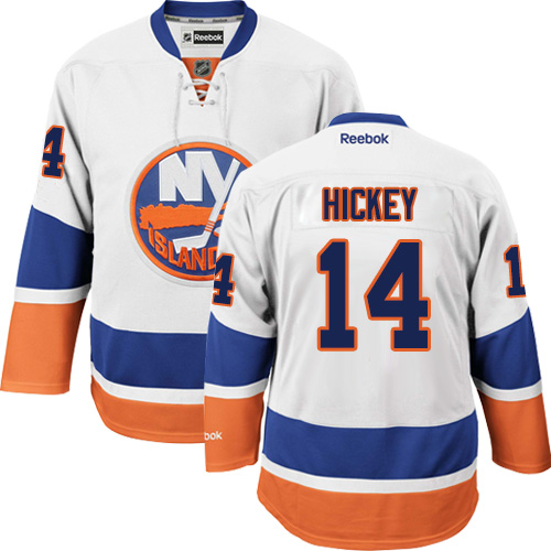 Youth Reebok New York Islanders #14 Thomas Hickey Authentic White Away NHL Jersey