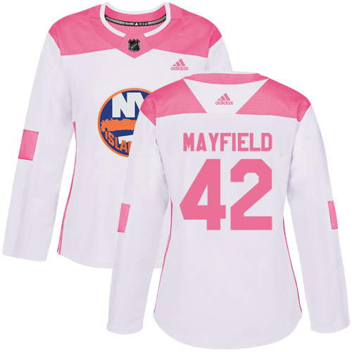 Women's Adidas New York Islanders #42 Scott Mayfield Authentic White/Pink Fashion NHL Jersey